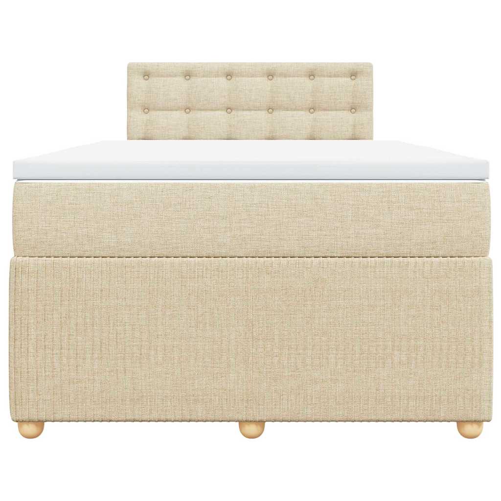 vidaXL Boxspring met matras stof crèmekleurig 120x200 cm, foto 4