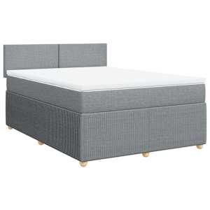 Box spring postel s matrací světle šedá 140 x 190 cm textil - obrázek 2
