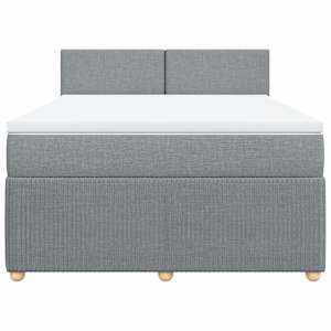 Box spring postel s matrací světle šedá 140 x 190 cm textil - obrázek 4