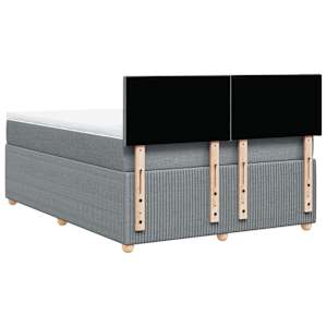 Box spring postel s matrací světle šedá 140 x 190 cm textil - obrázek 6