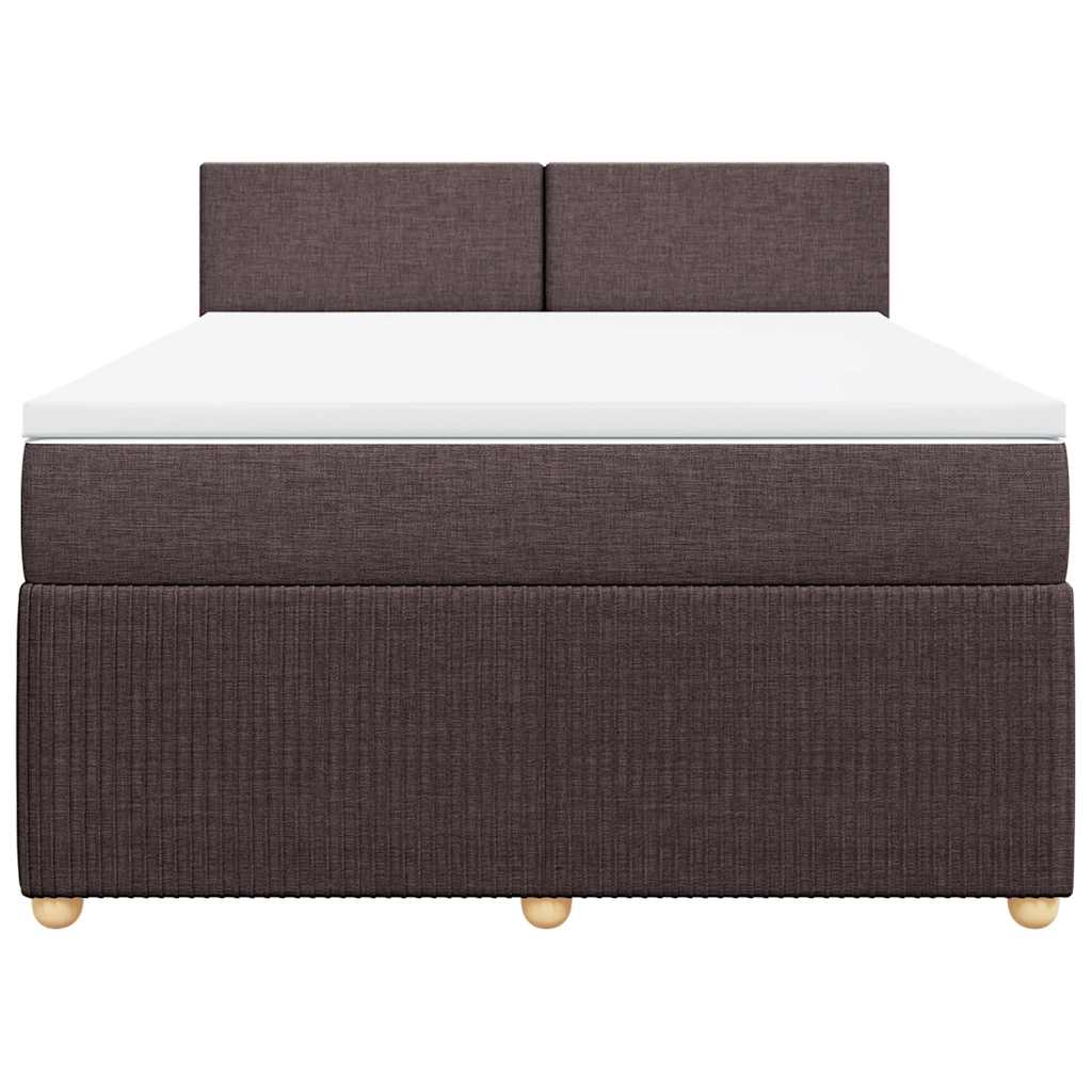vidaXL Boxspring met matras stof donkerbruin 140x190 cm bruin, foto 4