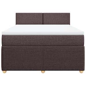 Box spring postel s matrací tmavě hnědá 140x190 cm textil - obrázek 4