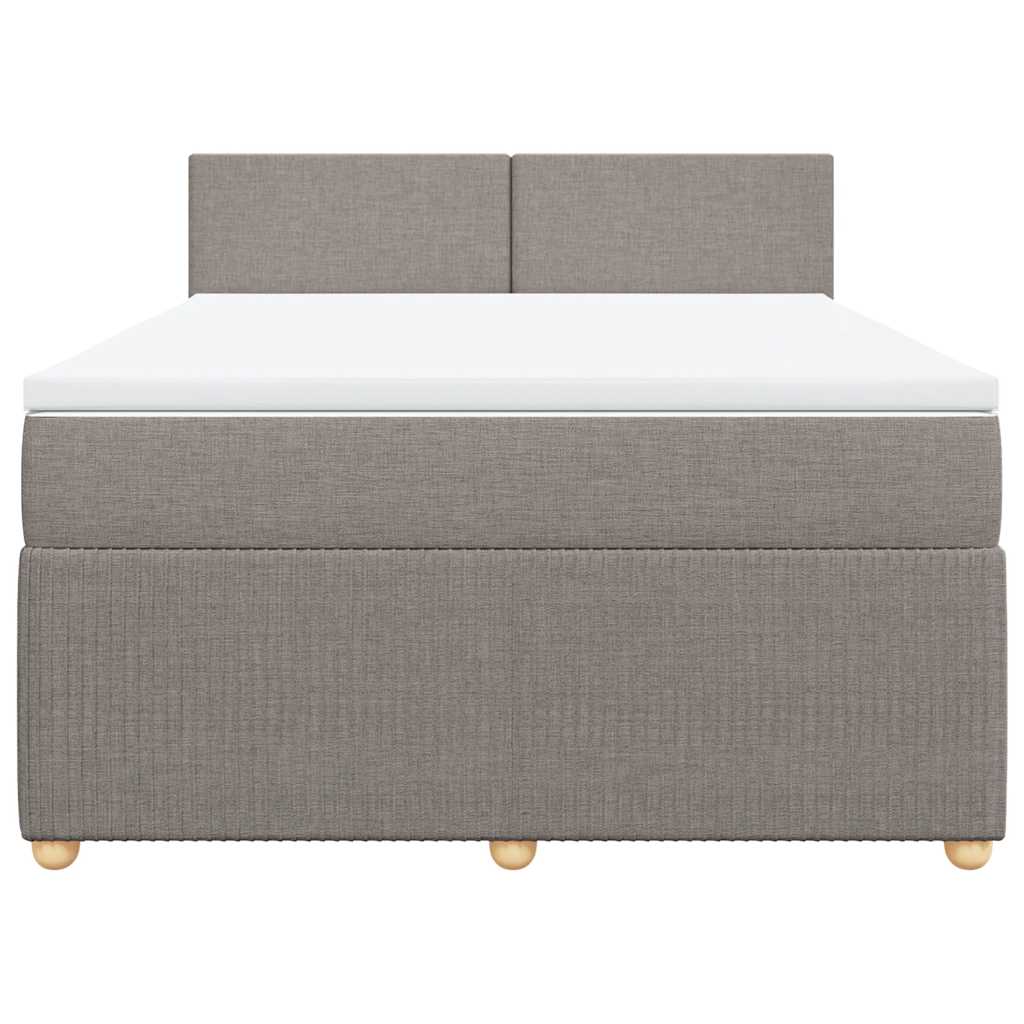 vidaXL Boxspring met matras stof taupe 140x190 cm, foto 4