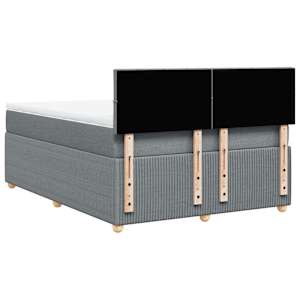 Box spring postel s matrací světle šedá 140 x 190 cm textil - obrázek 6