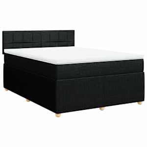 Box spring postel s matrací černá 140 x 190 cm textil - obrázek 2