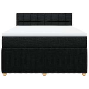 Box spring postel s matrací černá 140 x 190 cm textil - obrázek 4