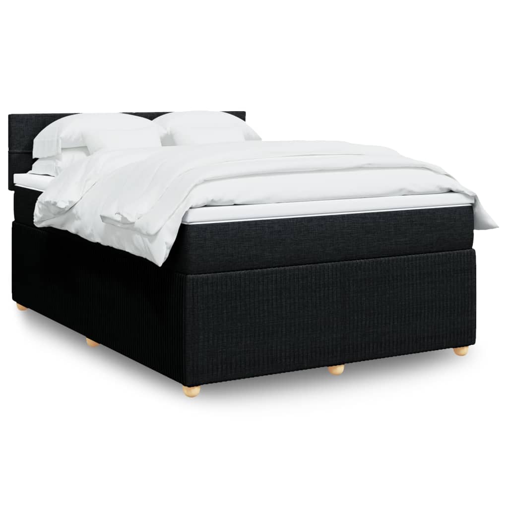 Boxspringbett mit Matratze Schwarz 140×190 cm Stoff