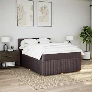 Box spring postel s matrací tmavě hnědá 140x190 cm textil - obrázek 3