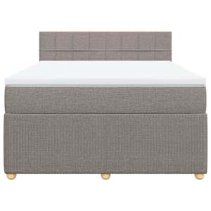 Box spring postel s matrací taupe 140x190 cm textil - obrázek 4