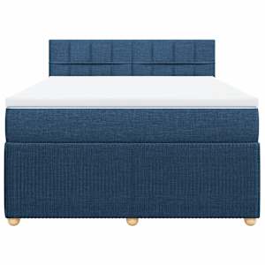 Box spring postel s matrací modrá 140x190 cm textil - obrázek 4