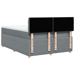 Box spring postel s matrací světle šedá 140 x 190 cm textil - obrázek 6