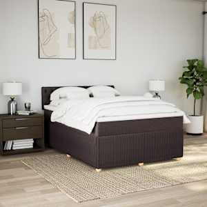 Box spring postel s matrací tmavě hnědá 140x190 cm textil - obrázek 3