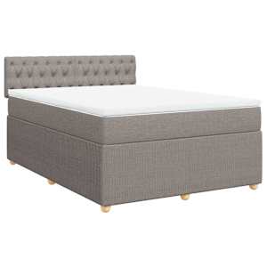 Box spring postel s matrací taupe 140x190 cm textil - obrázek 2