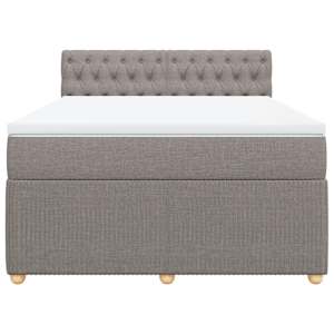 Box spring postel s matrací taupe 140x190 cm textil - obrázek 4