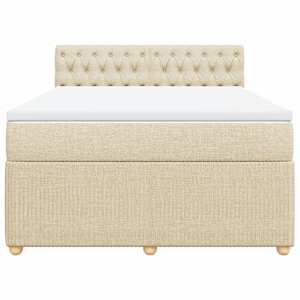 Box spring postel s matrací krémová 140x190 cm textil - obrázek 4