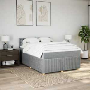 Box spring postel s matrací světle šedá 140 x 190 cm textil - obrázek 3