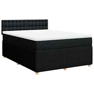 Box spring postel s matrací černá 140 x 190 cm textil - obrázek 2