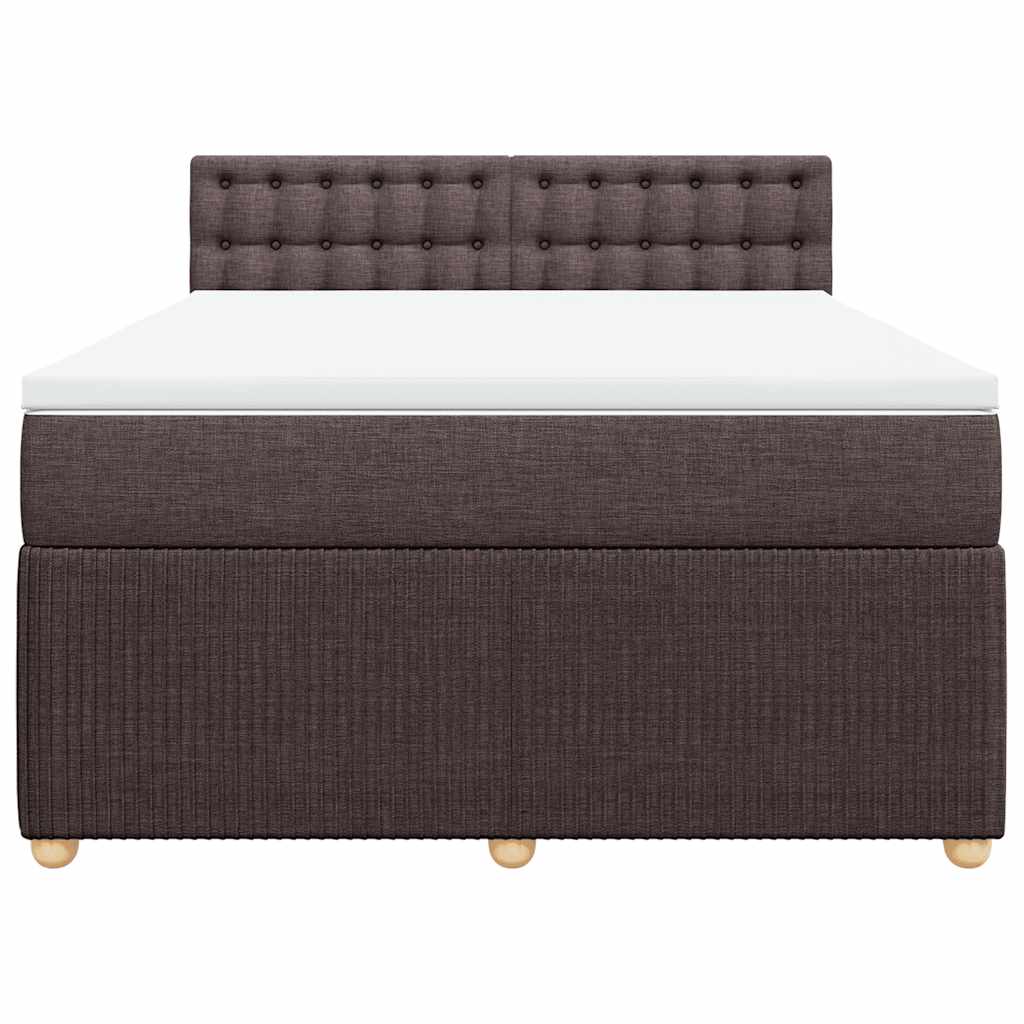 vidaXL Boxspring met matras stof donkerbruin 140x190 cm bruin, foto 4
