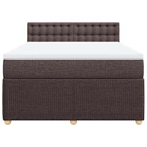 Box spring postel s matrací tmavě hnědá 140x190 cm textil - obrázek 4