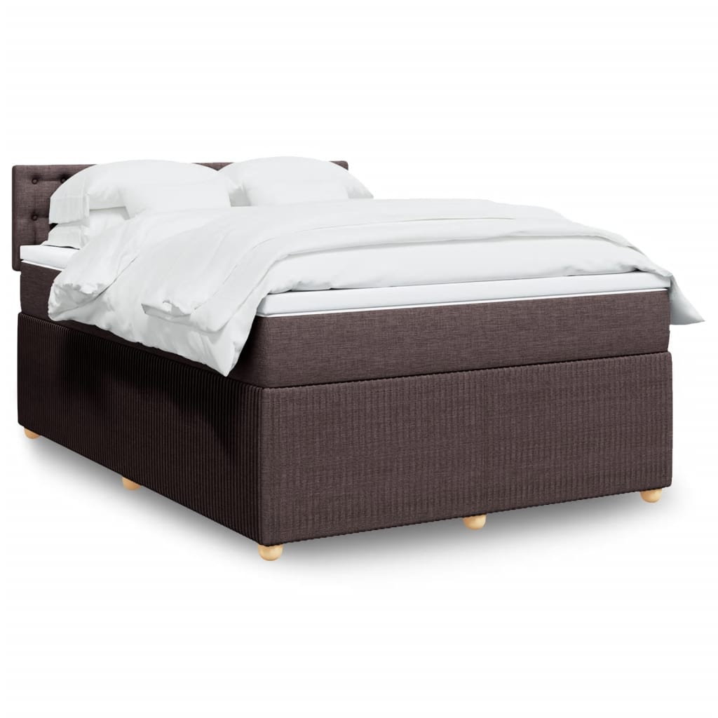 Boxspringbett mit Matratze Dunkelbraun 140×190 cm Stoff