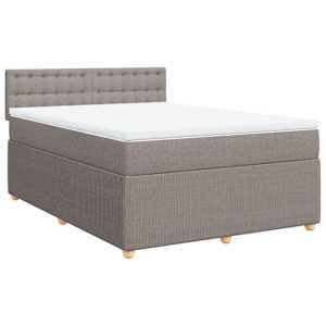 Box spring postel s matrací taupe 140x190 cm textil - obrázek 2