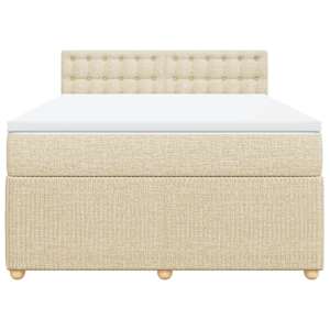 Box spring postel s matrací krémová 140x190 cm textil - obrázek 4