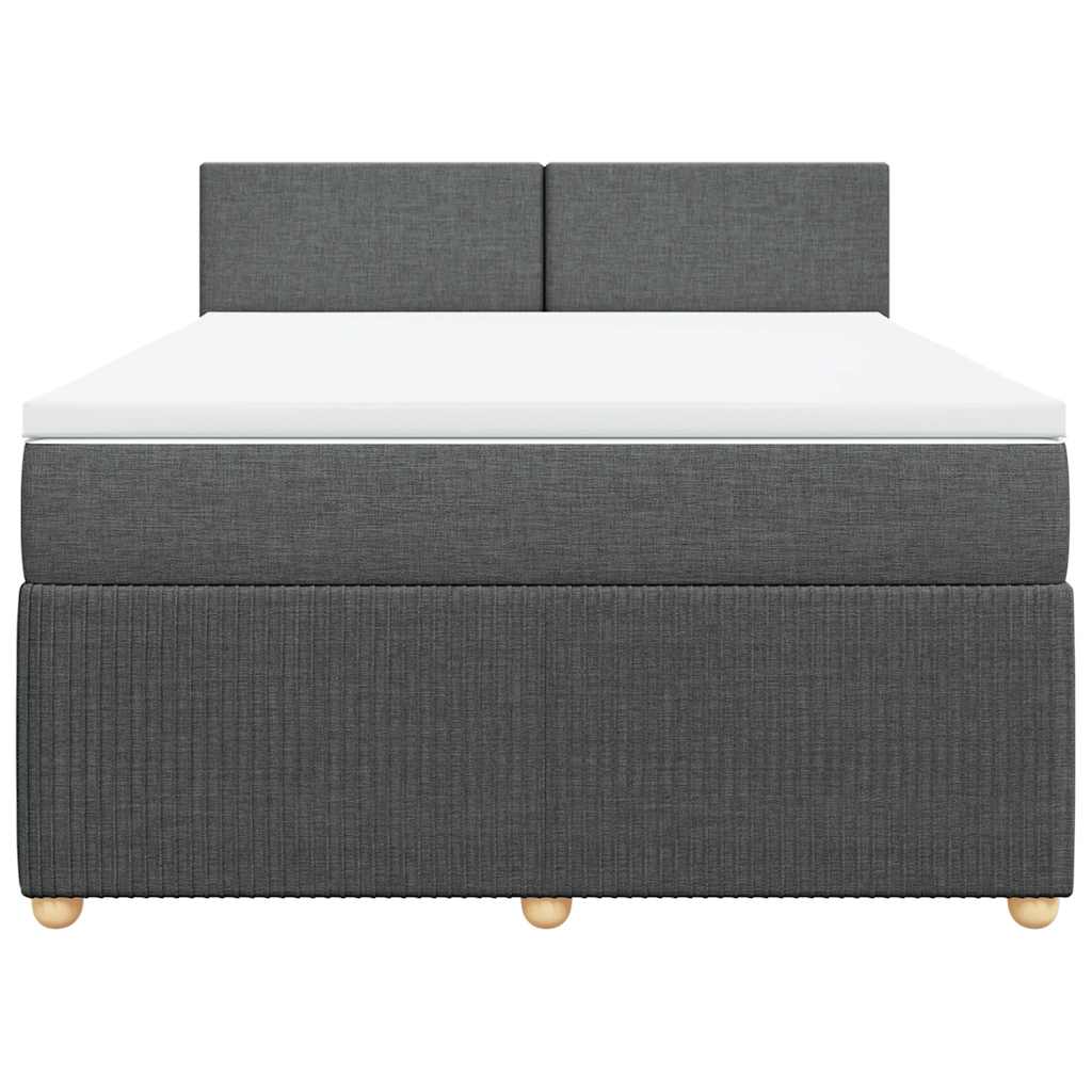 vidaXL Boxspring met matras stof donkergrijs 140x200 cm grijs, foto 4