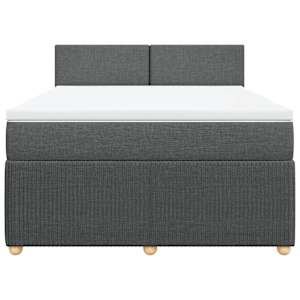 Box spring postel s matrací tmavě šedá 140x200 cm textil - obrázek 4