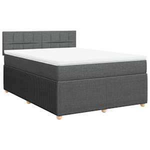 Box spring postel s matrací tmavě šedá 140x200 cm textil - obrázek 2