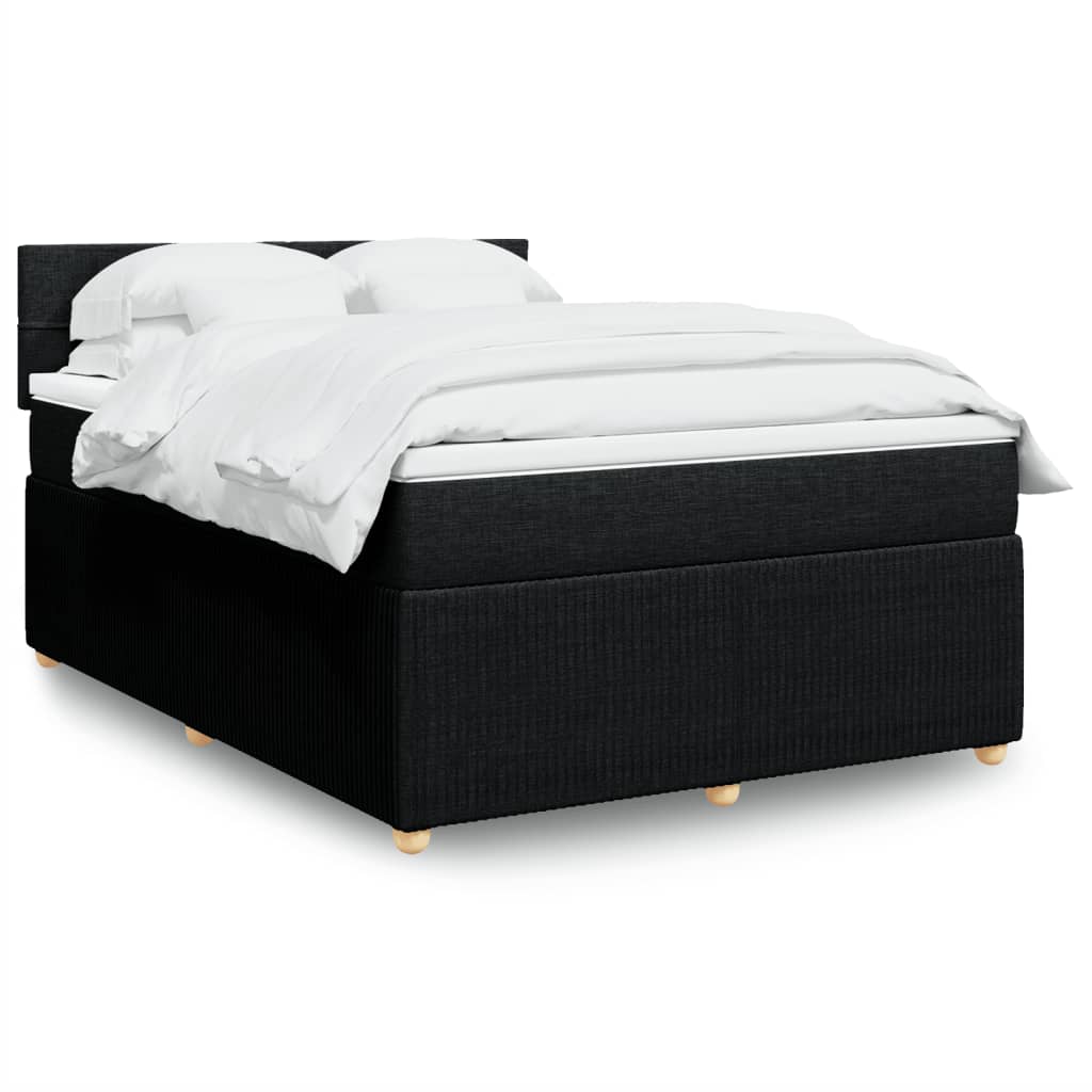 Boxspringbett mit Matratze Schwarz 140×200 cm Stoff