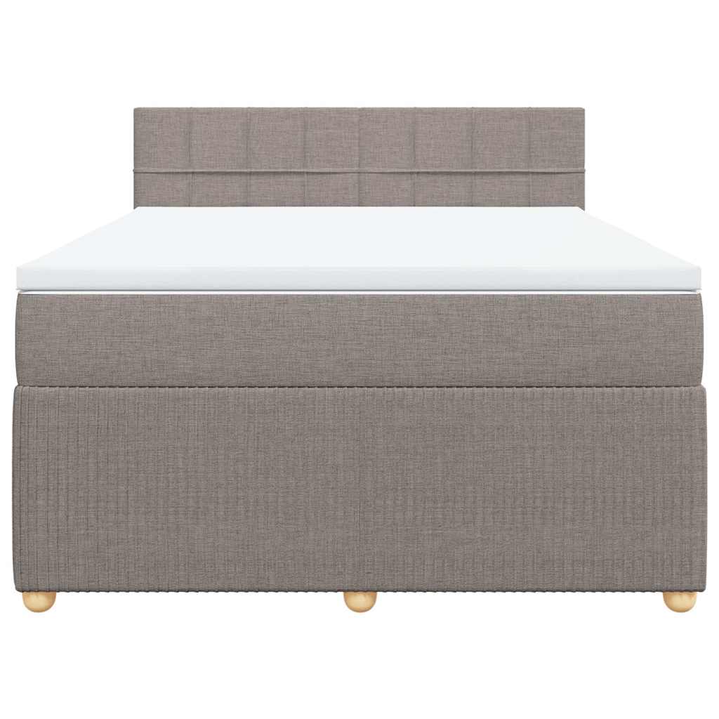 vidaXL Boxspring met matras stof taupe 140x200 cm, foto 4