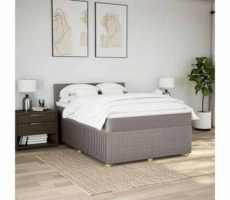 vidaXL Posteľn&yacute; r&aacute;m boxspring s matracom sivohned 140x200 cm l&aacute;tka