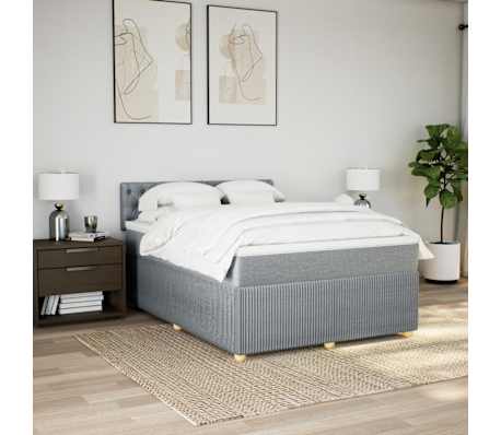 vidaXL Pat continental, gri deschis, 140x200 cm, material textil