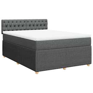 Box spring postel s matrací tmavě šedá 140x200 cm textil - obrázek 2