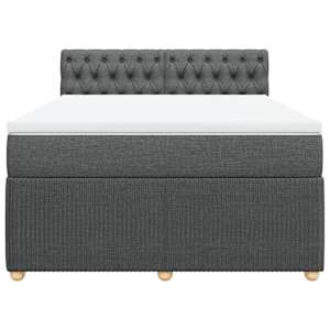 Box spring postel s matrací tmavě šedá 140x200 cm textil - obrázek 4