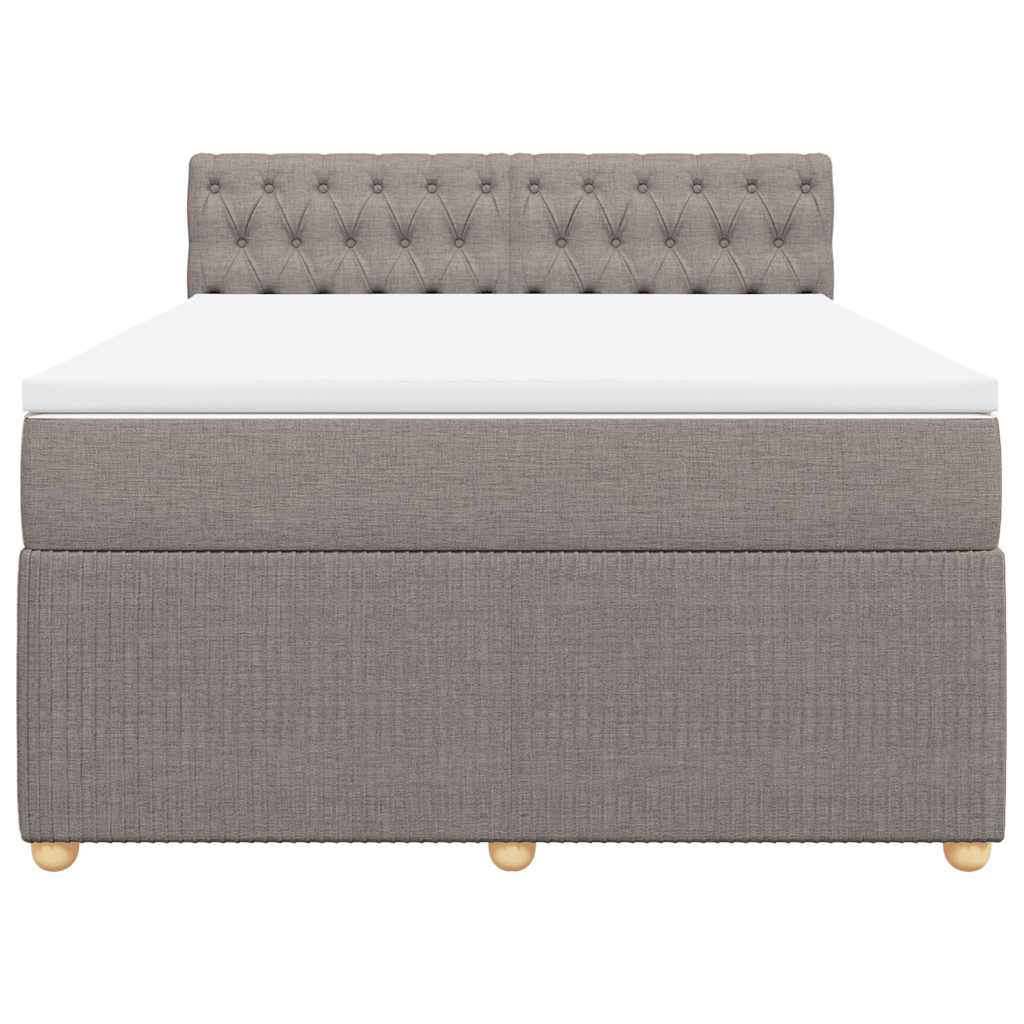 vidaXL Boxspring met matras stof taupe 140x200 cm, foto 4