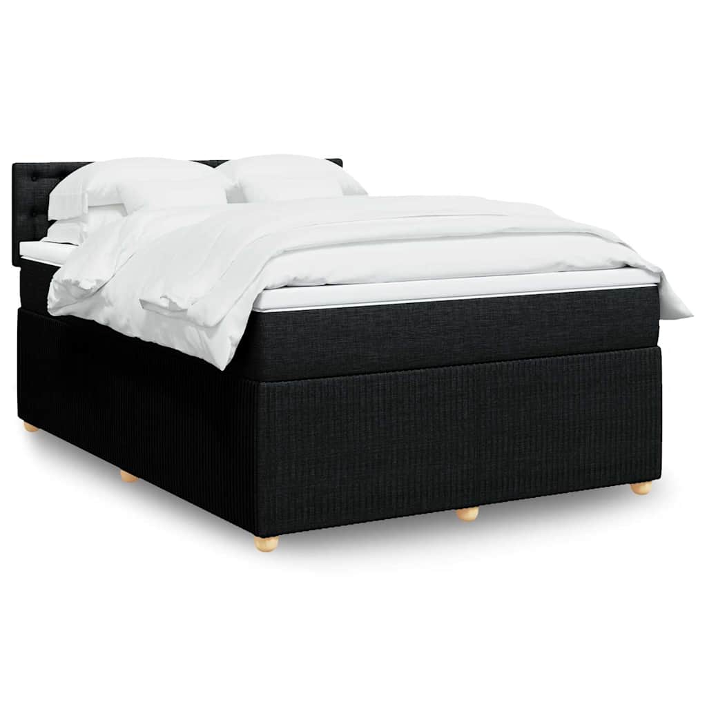 Kontinentalseng med madras og topmadras 140×200 cm - sort stof