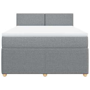 Box spring postel s matrací světle šedá 160 x 200 cm textil - obrázek 4