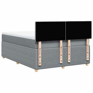 Box spring postel s matrací světle šedá 160 x 200 cm textil - obrázek 6