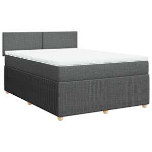 Box spring postel s matrací tmavě šedá 160x200 cm textil - obrázek 2