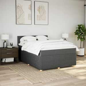 Box spring postel s matrací tmavě šedá 160x200 cm textil - obrázek 3