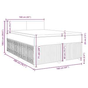 Box spring postel s matrací tmavě šedá 160x200 cm textil - obrázek 13