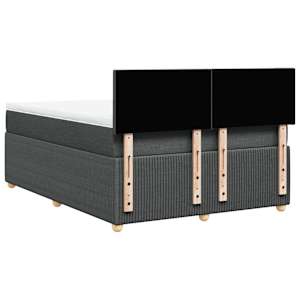 Box spring postel s matrací tmavě šedá 160x200 cm textil - obrázek 6