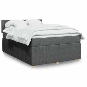 Box spring postel s matrací tmavě šedá 160x200 cm textil - obrázek 1