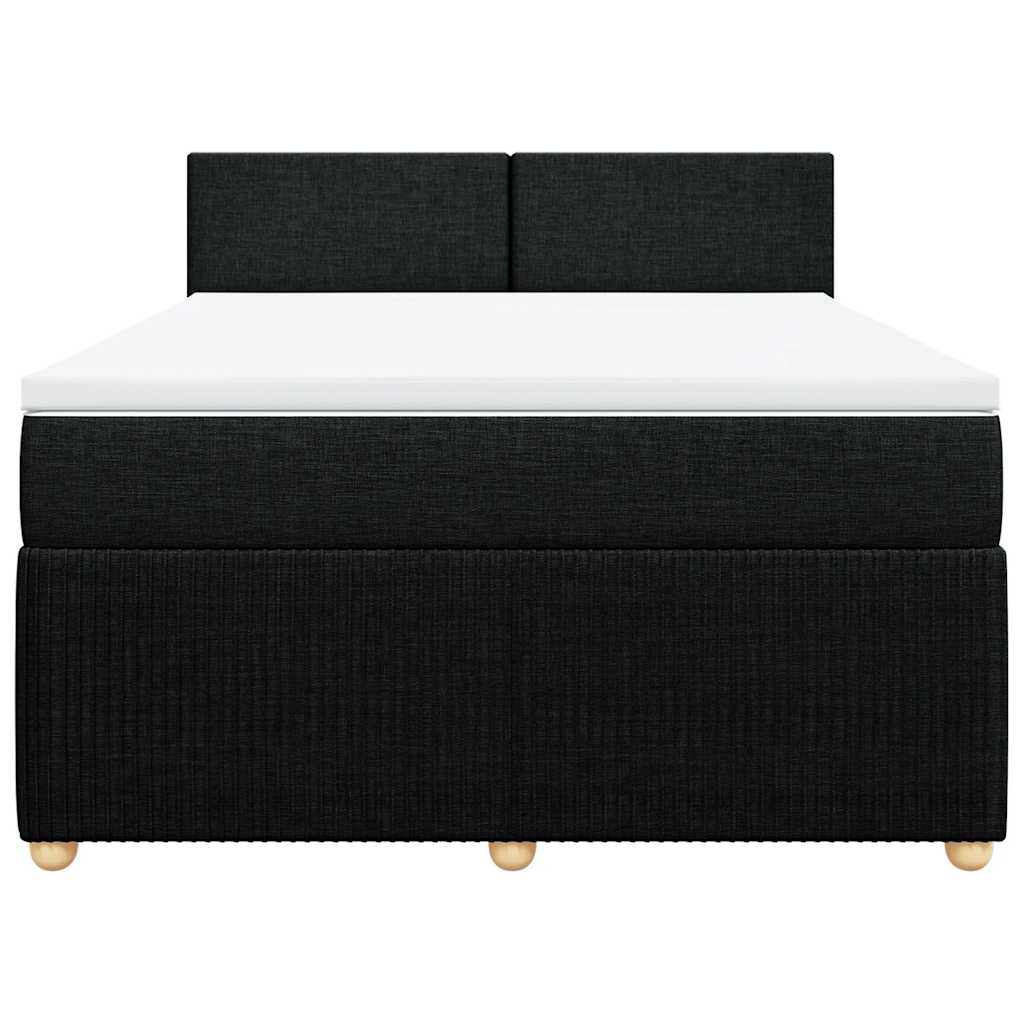 vidaXL Boxspring met matras stof zwart 160x200 cm, foto 4