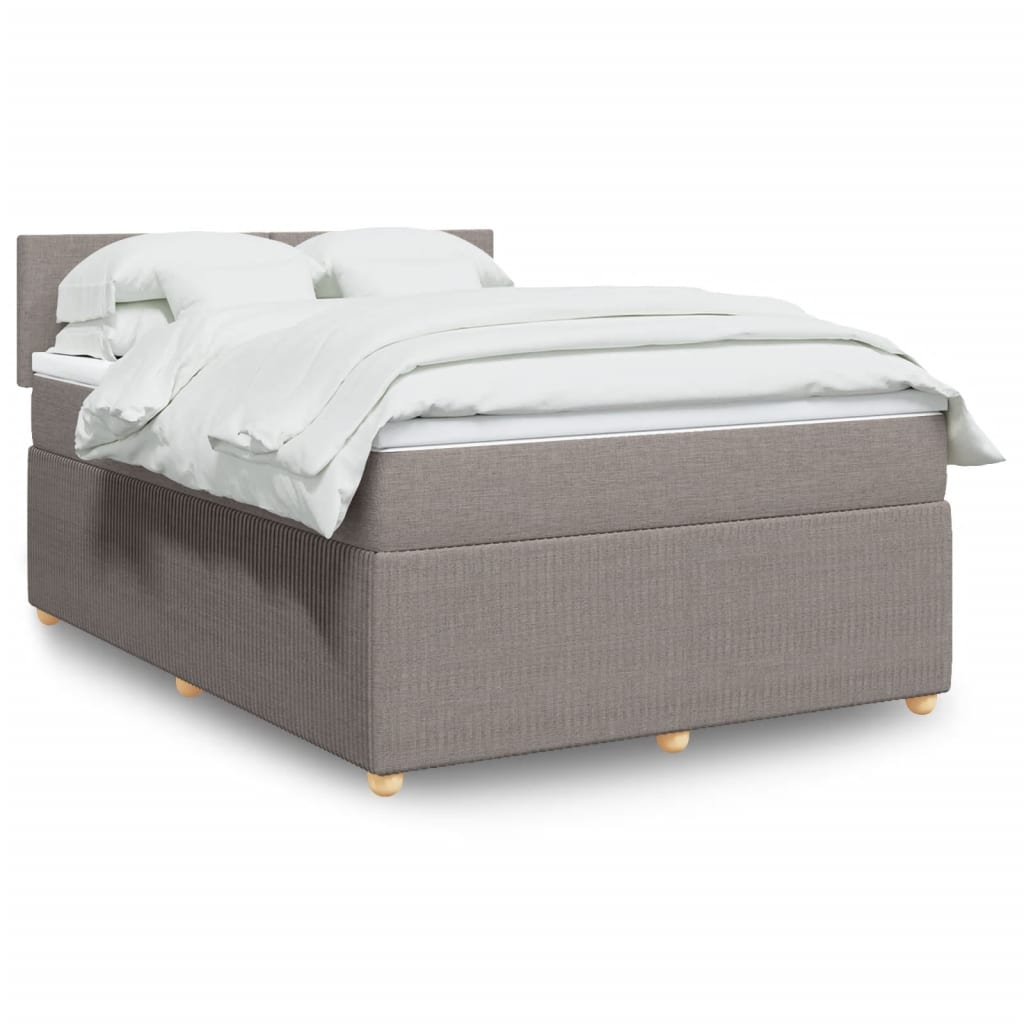 Boxspringbett mit Matratze Taupe 160×200 cm Stoff