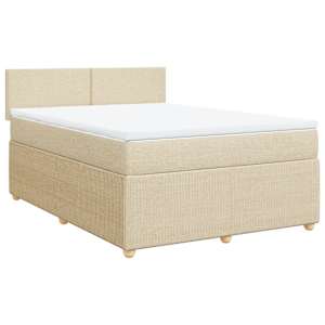 Box spring postel s matrací krémová 160x200 cm textil - obrázek 2
