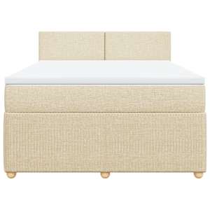 Box spring postel s matrací krémová 160x200 cm textil - obrázek 4