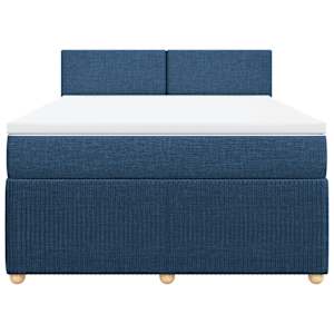 Box spring postel s matrací modrá 160x200 cm textil - obrázek 4