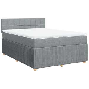 Box spring postel s matrací světle šedá 160 x 200 cm textil - obrázek 2
